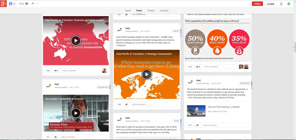 PwC Google+ Page