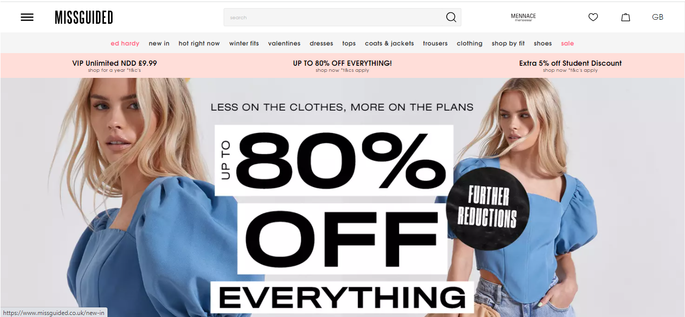 example of online merchandising ecommerce